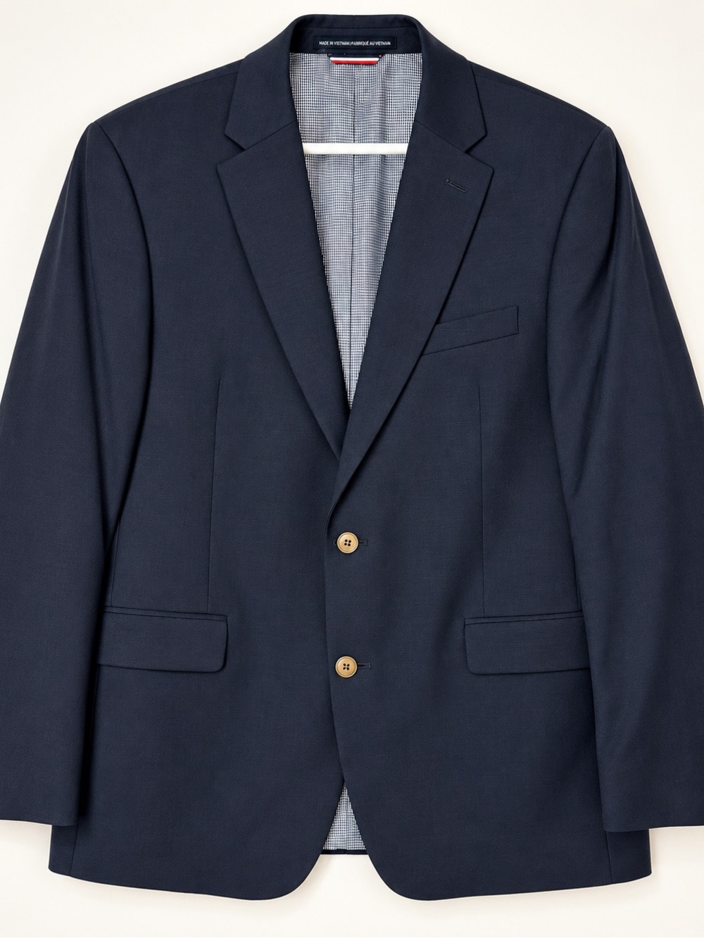 Tommy Hilfiger Men’s 42R Navy Blue Wool Blend Sport Coat Blazer Stretch